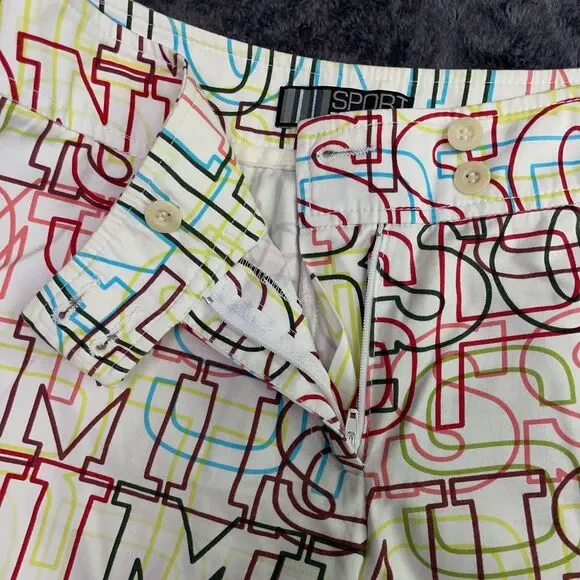 MISSONI Women’s Size 6 / 28 / 42 Logo Monogram Allover Print Bootcut Dress Pants